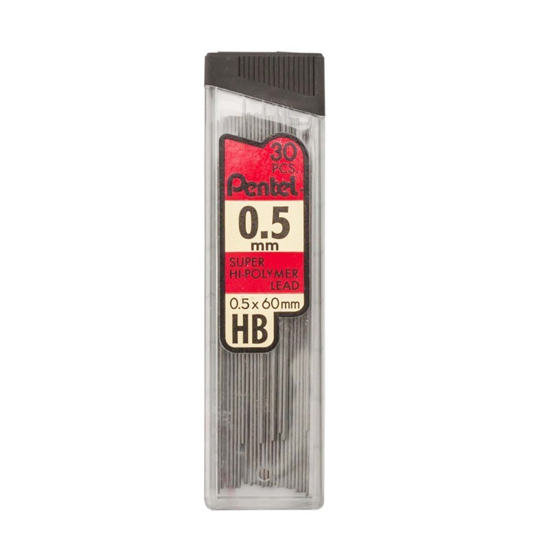 Pentel® HB Super Hi-Polymer Leads, 0.5mm, Black, 30 leads