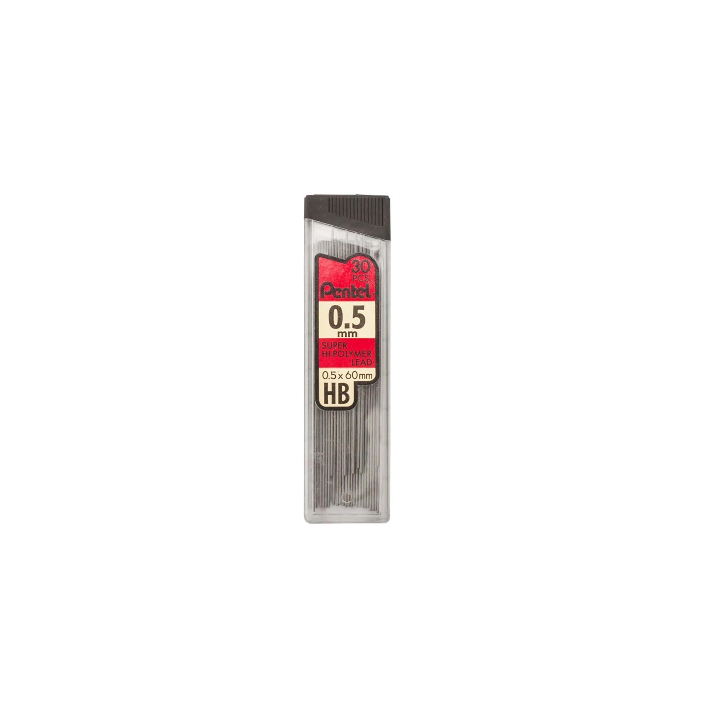Pentel® HB Super Hi-Polymer Leads, 0.5mm, Black, 30 leads