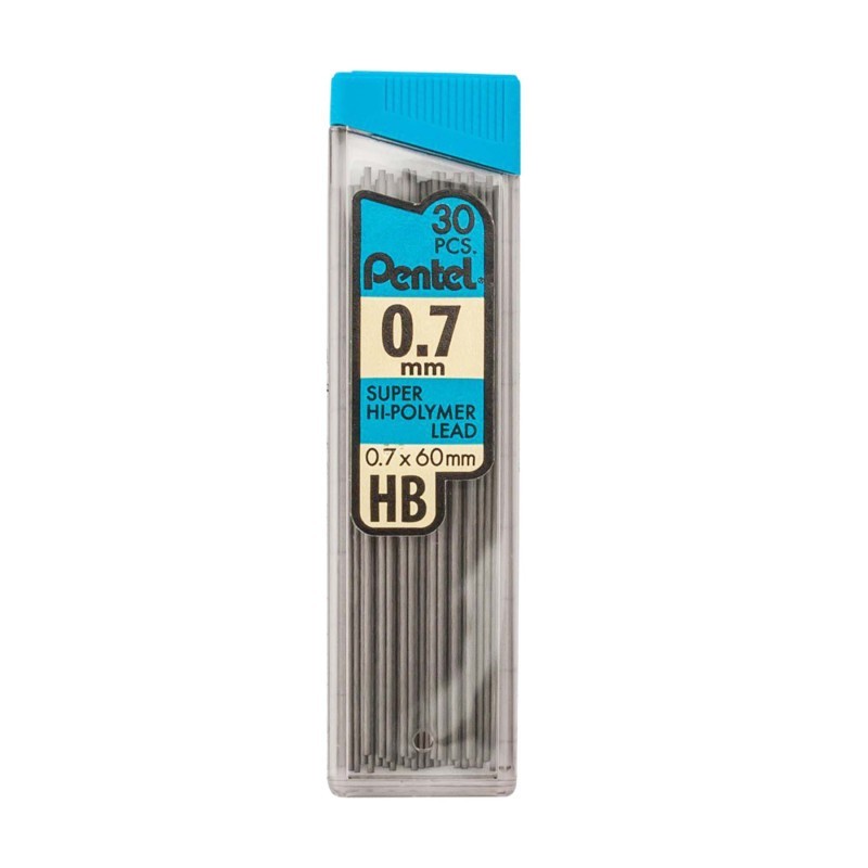 Pentel® HB Super Hi-Polymer Leads, 0.7mm, Black, 30 leads