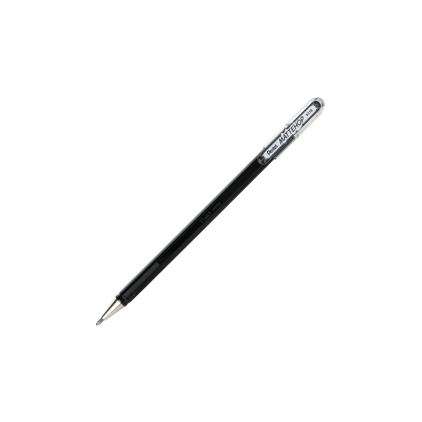 Pentel Arts Hybrid MATTEHOP Gel Roller, 1.0mm, Matte Black Ink, Pack of 12