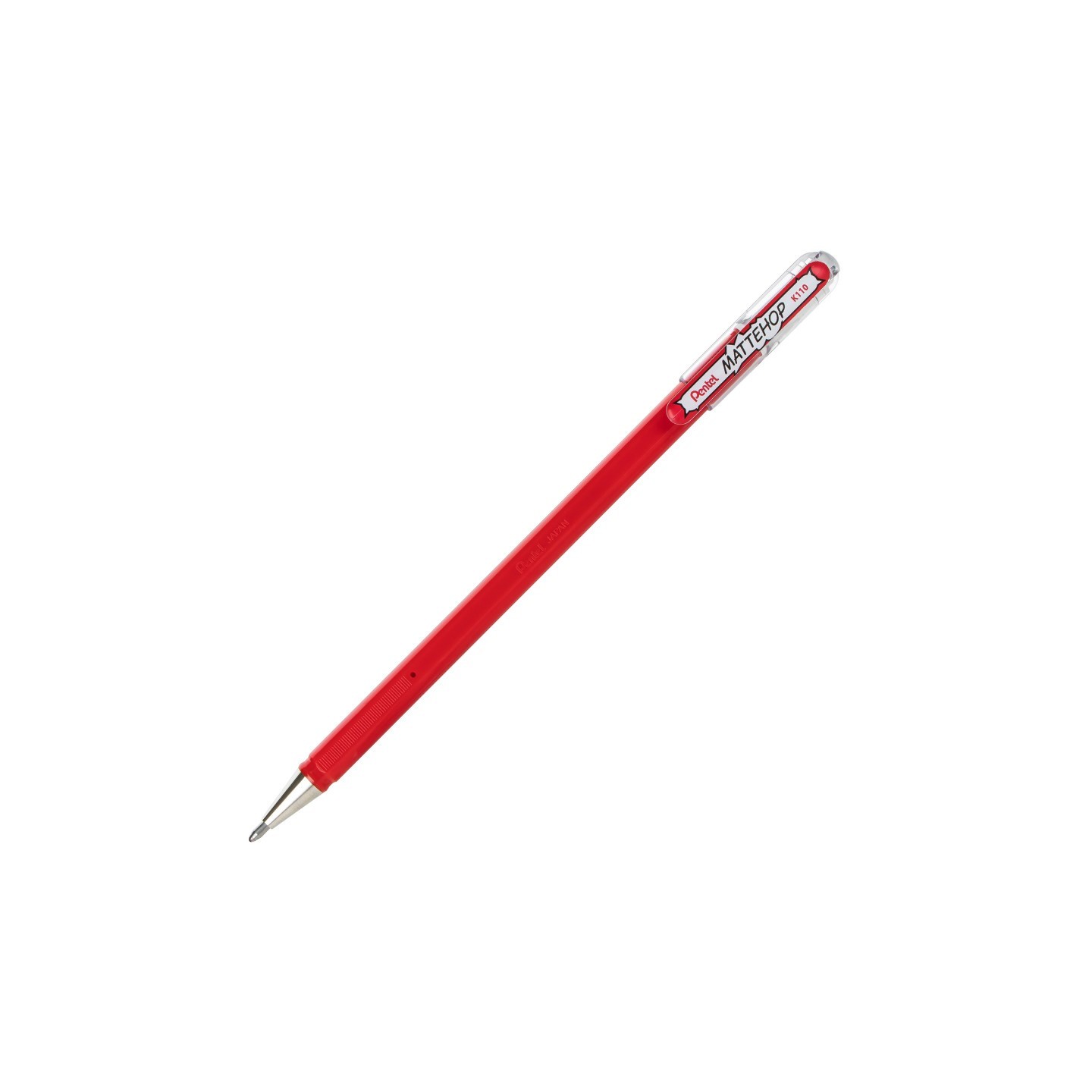 Pentel Arts Hybrid MATTEHOP Gel Roller, 1.0mm, Matte Red Ink, Pack of 12