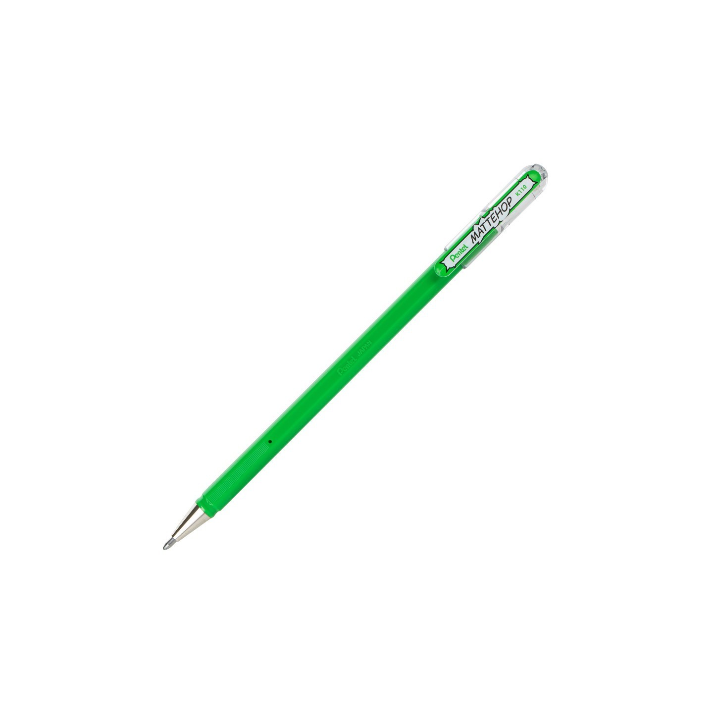 Pentel Arts Hybrid MATTEHOP Gel Roller, 1.0mm, Matte Green Ink, Pack of 12