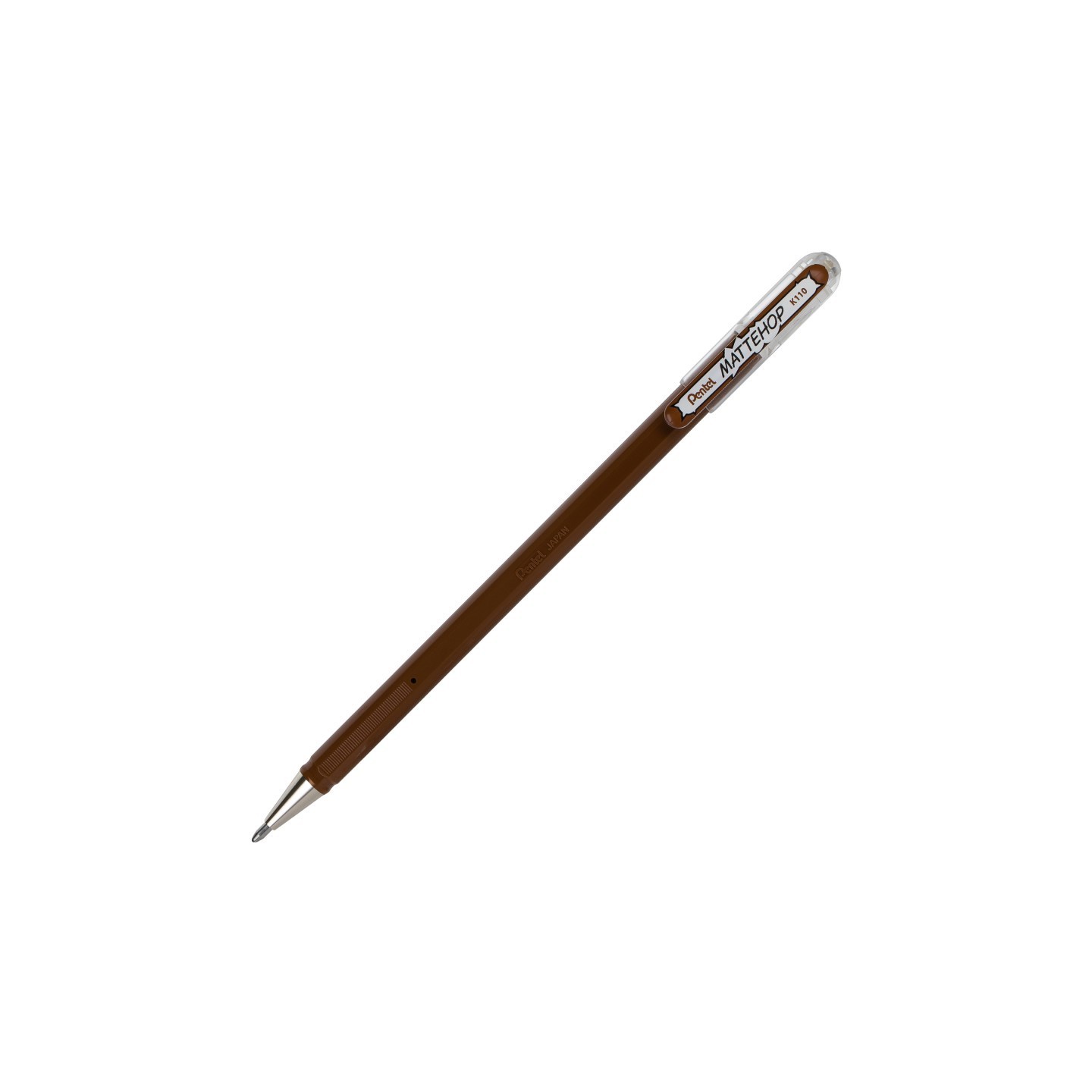 Pentel Arts Hybrid MATTEHOP Gel Roller, 1.0mm, Matte Brown Ink. Pack of 12