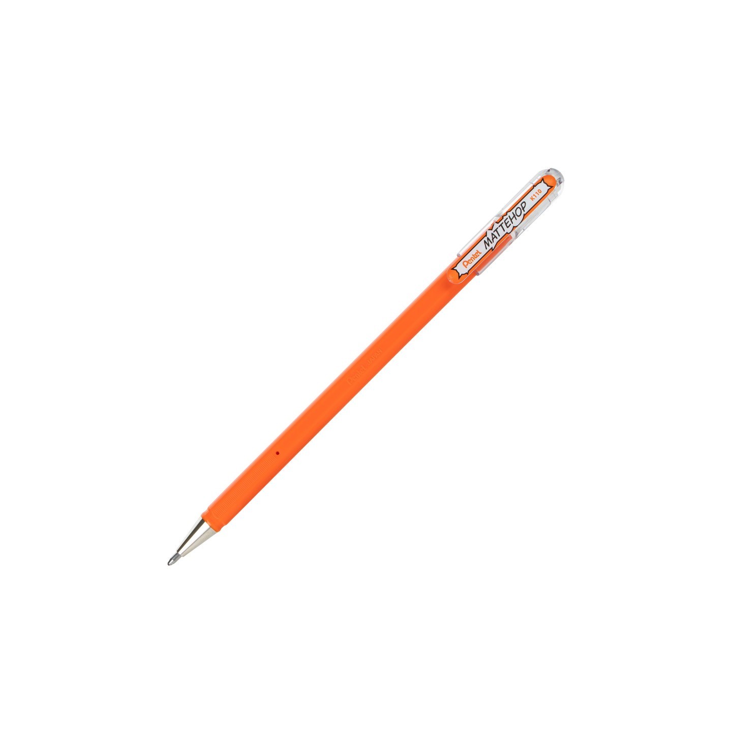 Pentel Arts Hybrid MATTEHOP Gel Roller, 1.0mm, Matte Orange Ink, Pack of 12