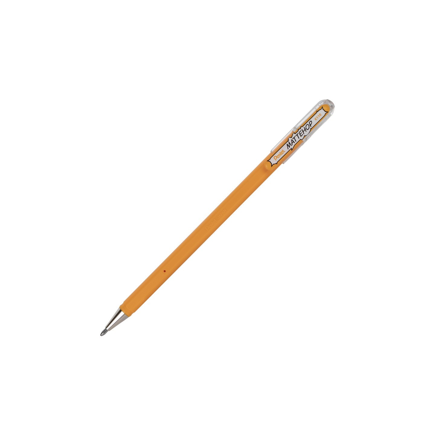 Pentel Arts Hybrid MATTEHOP Gel Roller, 1.0mm, Matte Yellow Orange Ink, Pack of 12