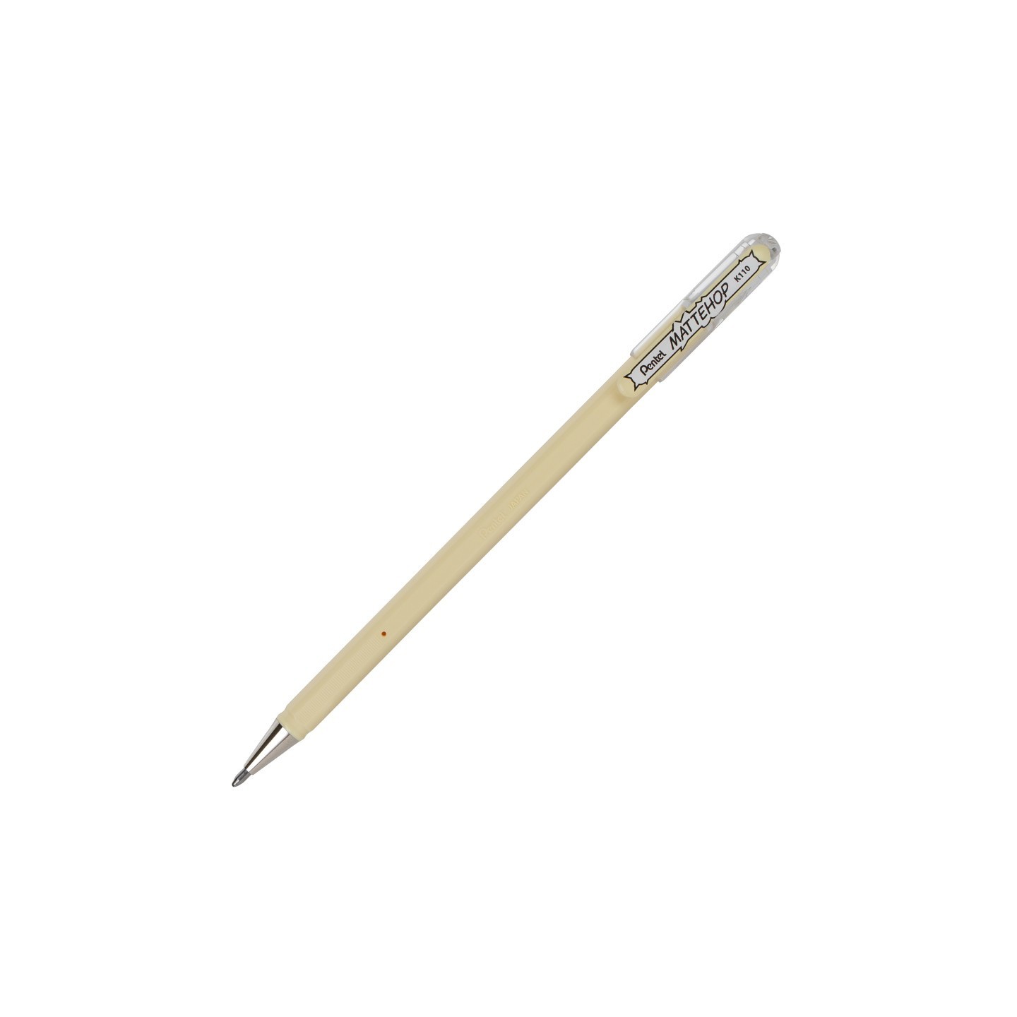 Pentel Arts Hybrid MATTEHOP Gel Roller, 1.0mm, Matte Ivory White Ink, Pack of 12