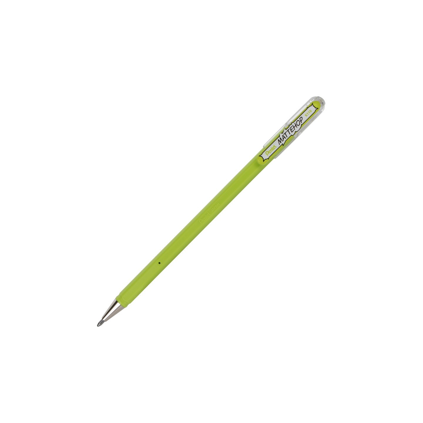 Pentel Arts Hybrid MATTEHOP Gel Roller, 1.0mm, Matte Yellow Green Ink, Pack of 12