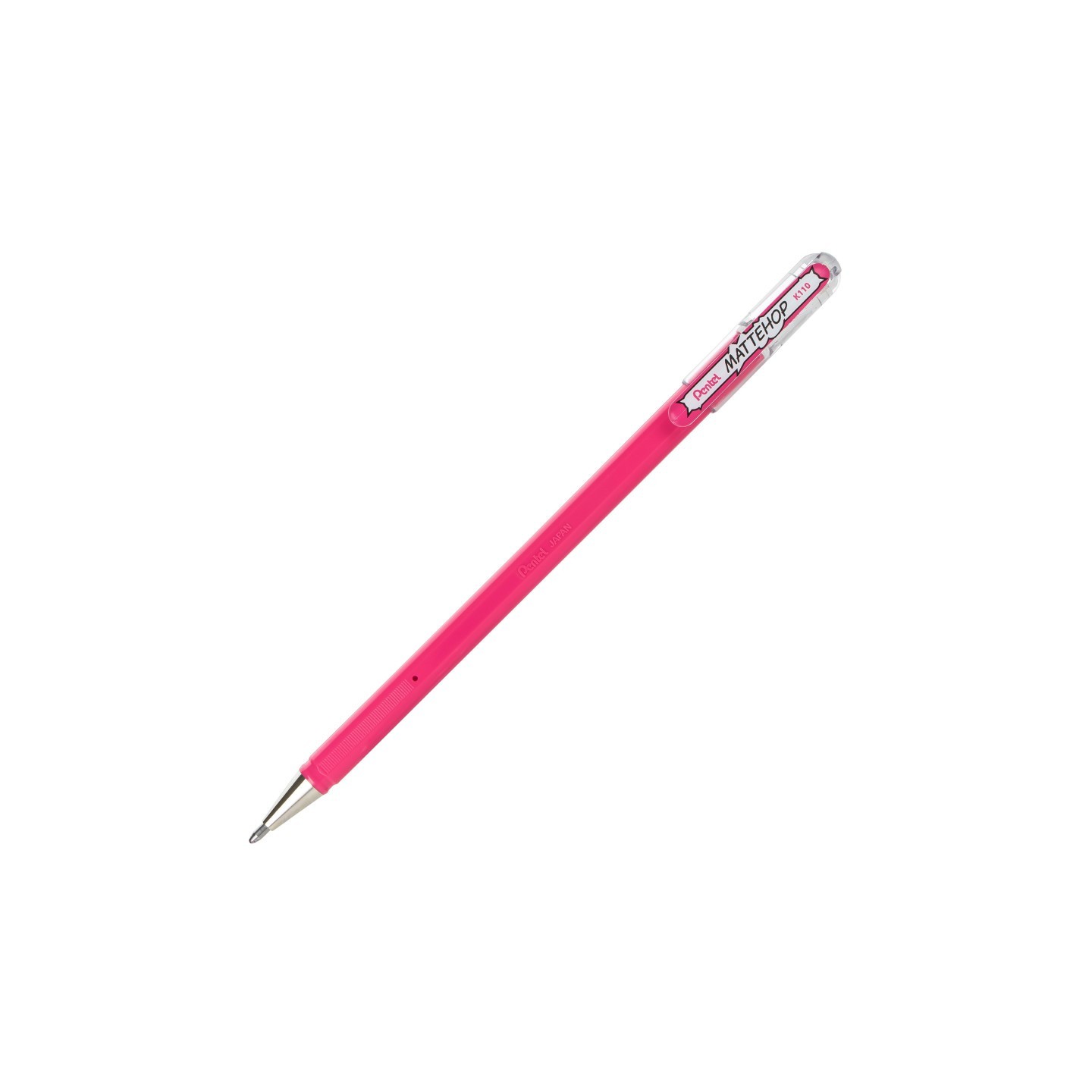 Pentel Arts Hybrid MATTEHOP Gel Roller, 1.0mm, Matte Pink Ink, Pack of 12