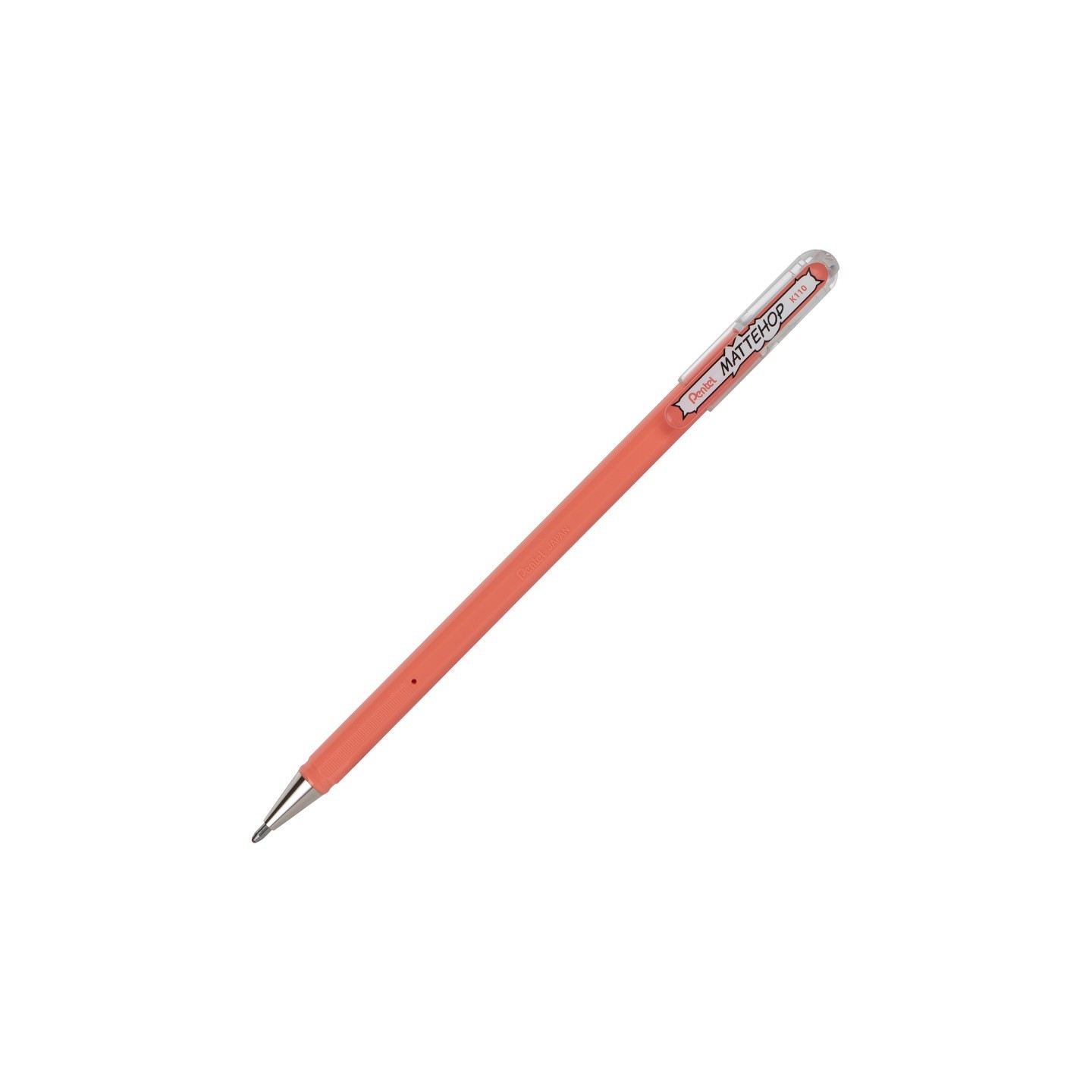Pentel Arts Hybrid MATTEHOP Gel Roller, 1.0mm, Matte Coral Pink Ink, Pack of 12