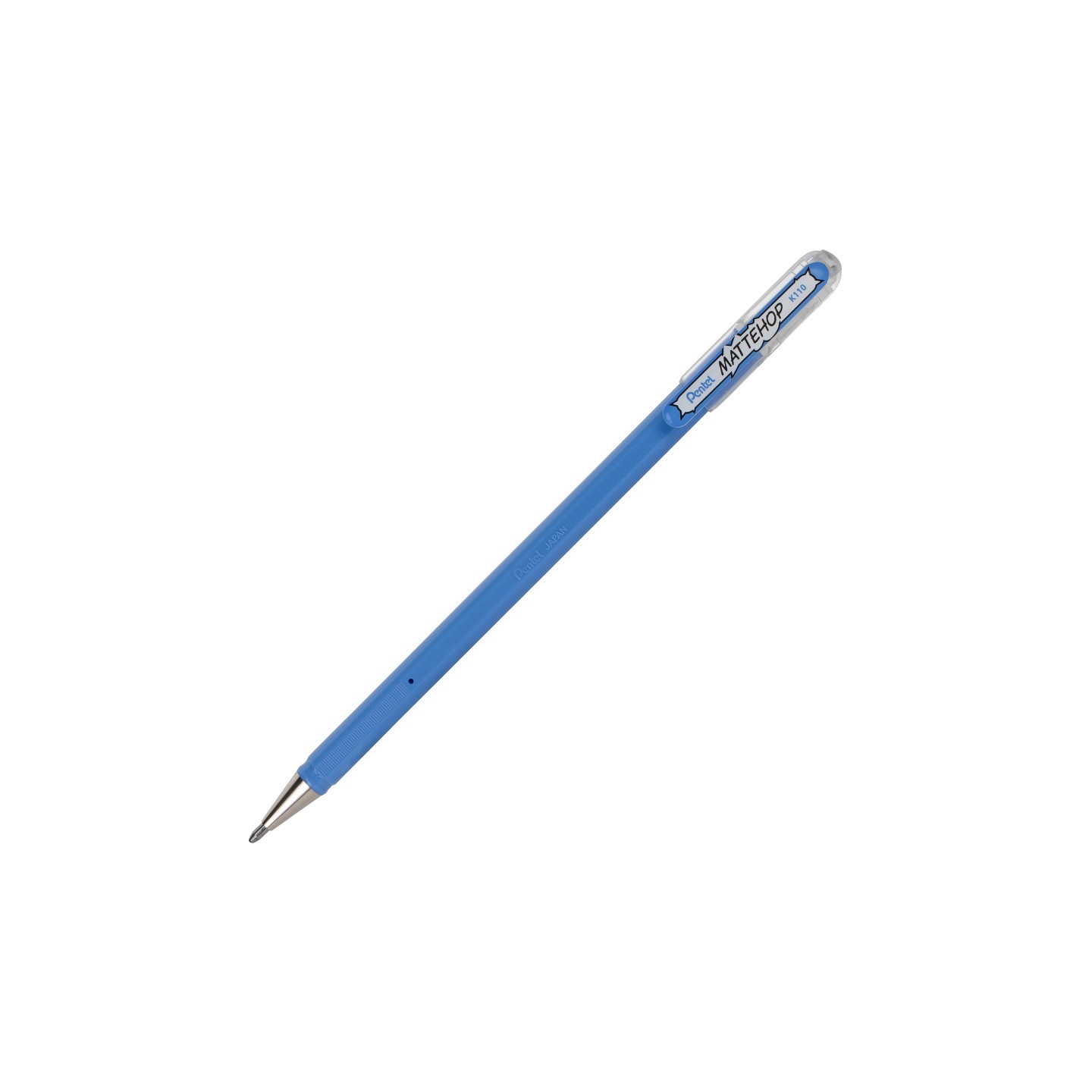 Pentel Arts Hybrid MATTEHOP Gel Roller, 1.0mm, Matte Sky Blue Ink, Pack of 12