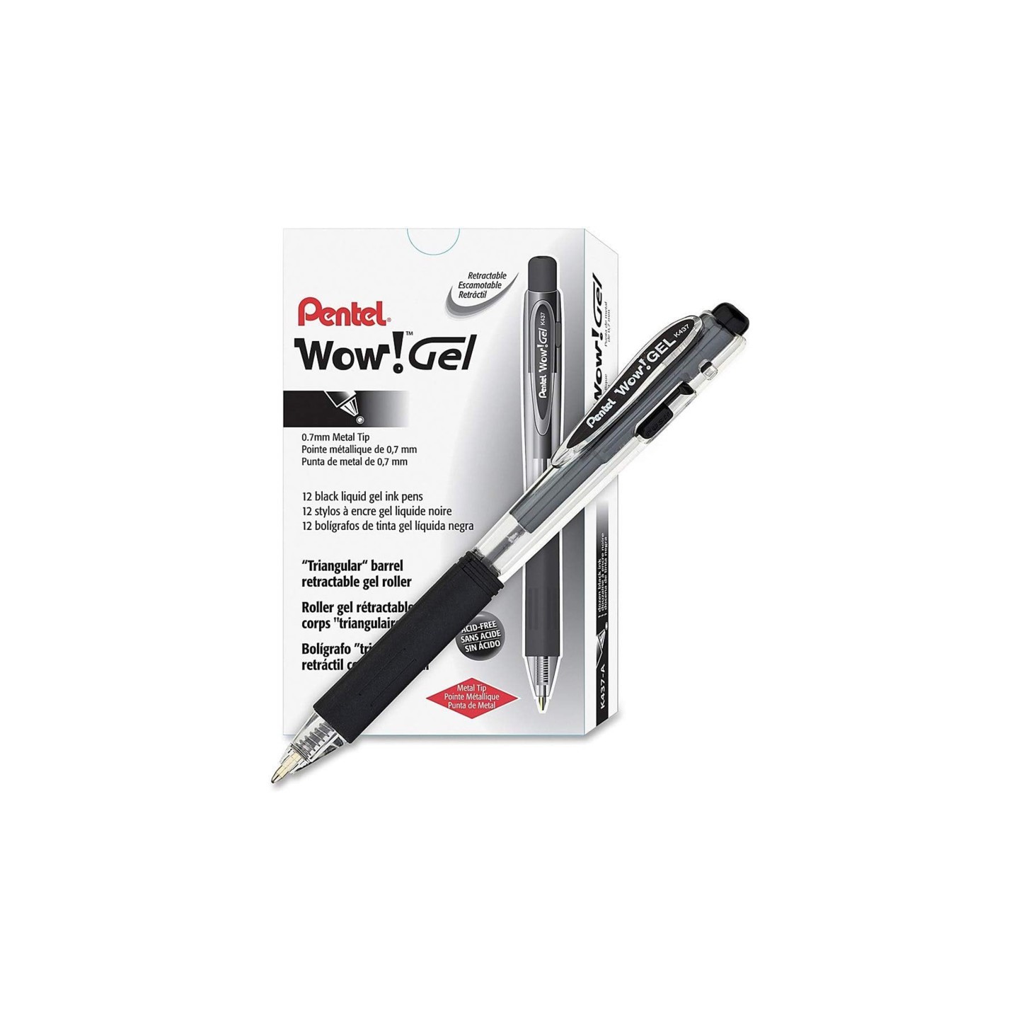 Pentel® WOW!™ Gel Pen, Black, Pack of 24