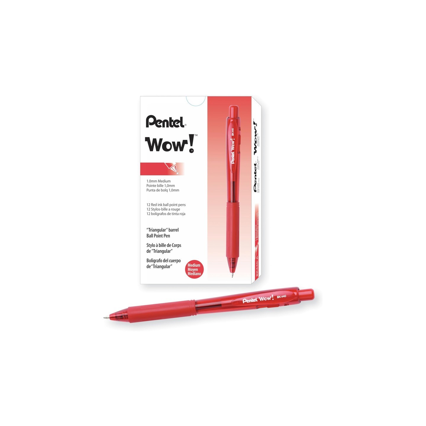 Pentel® WOW!™ Gel Pen, Red, Pack of 24