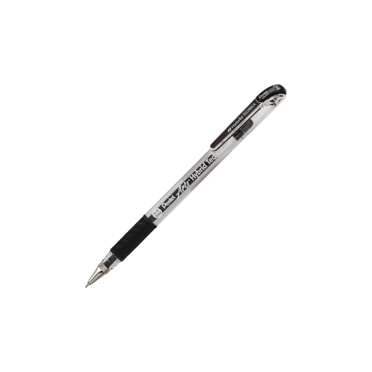 Pentel Arts Hybrid Technica (0.4mm) Gel Pen, Black Ink, Pack of 12