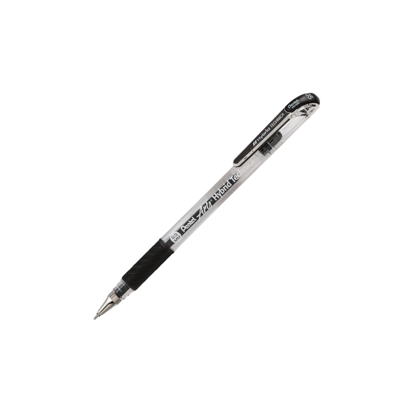 Pentel Arts Hybrid Technica (0.5mm) Gel Pen, Black Ink, Pack of 12