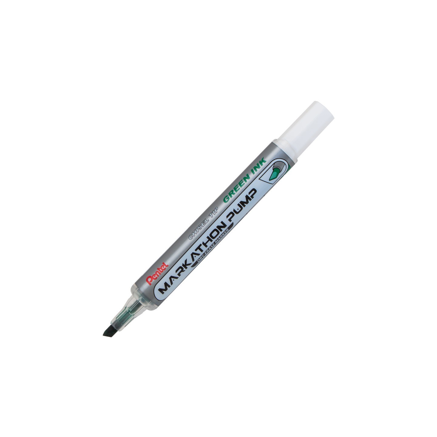 Pentel® Markathon Pump Dry Erase Marker, Chisel Tip, Green Ink, 1 Dozen