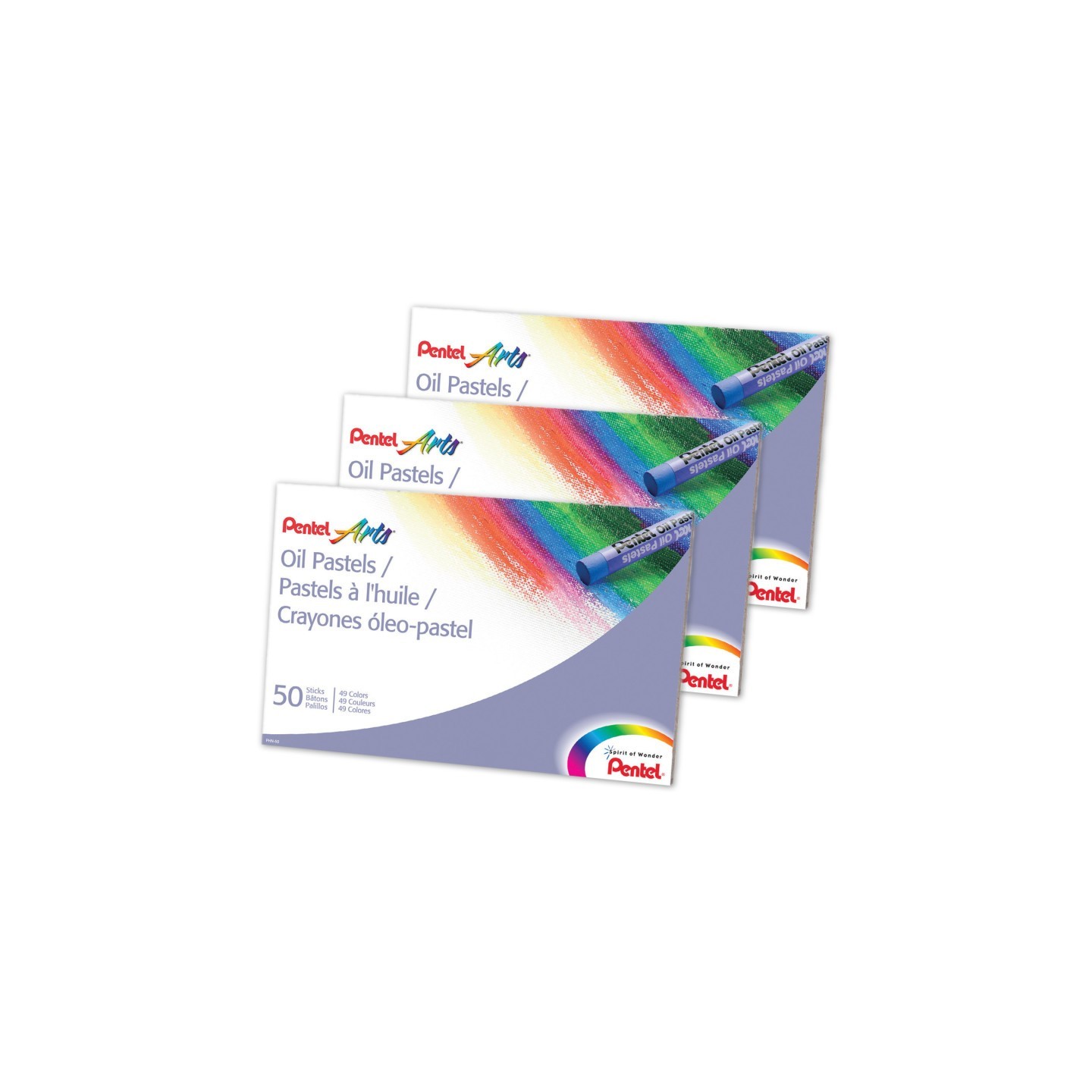 Pentel® Oil Pastels, 50 Per Pack, 3 Packs