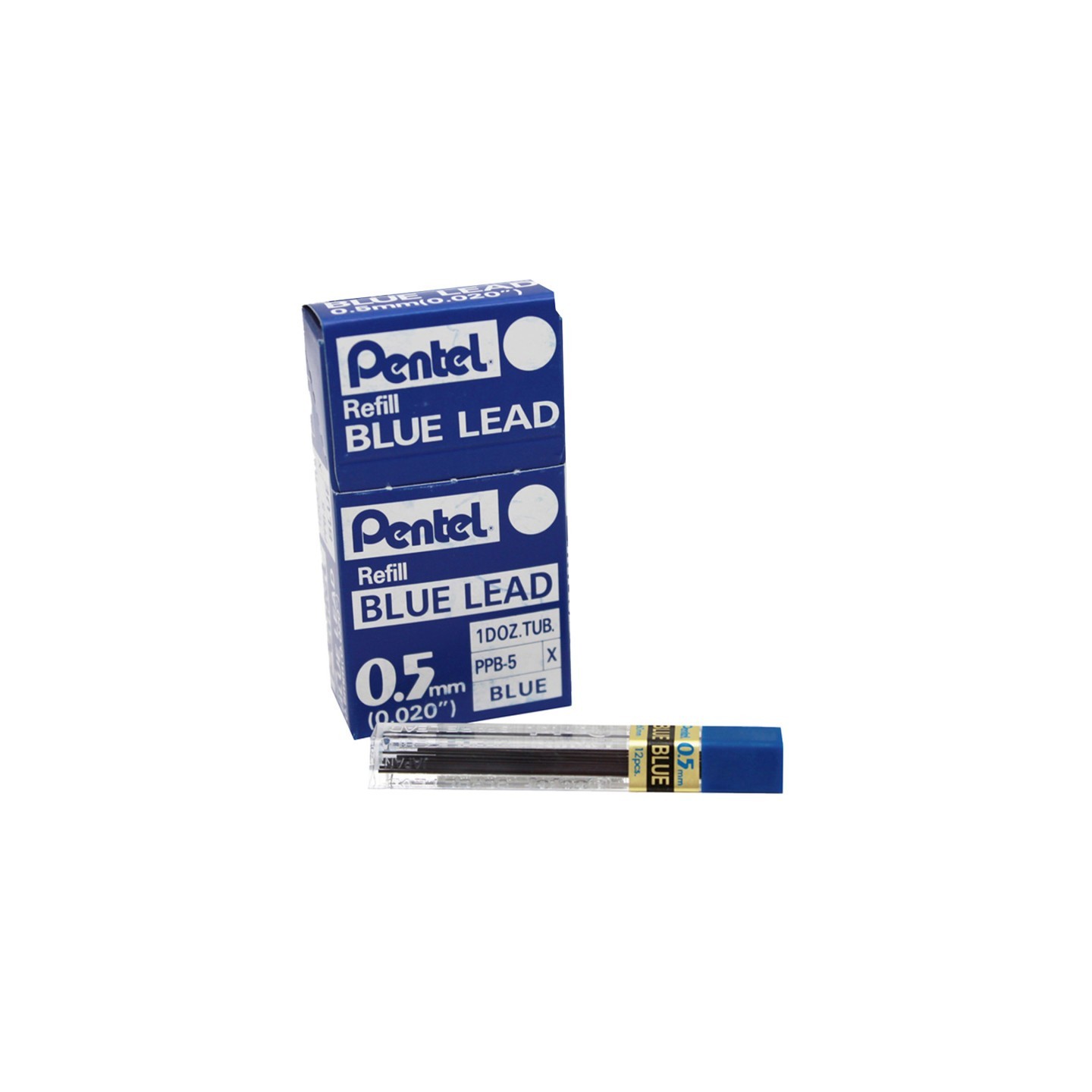 Pentel® Refill Lead Blue (0.5mm) Fine, 12 Pieces Per Pack, 12 Packs