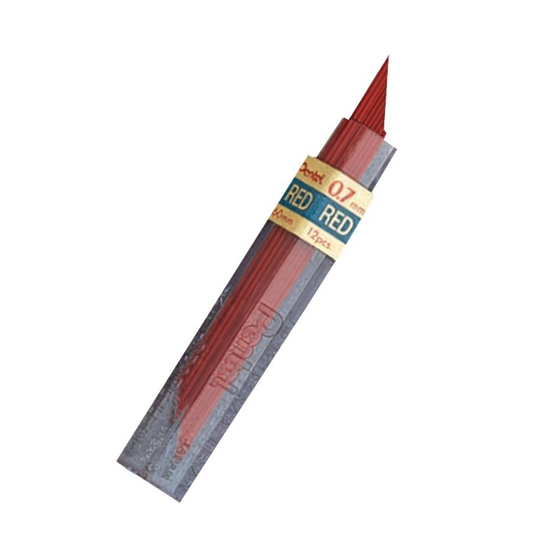 Pentel® HB Super Hi-Polymer Leads, 0.7mm, Red
