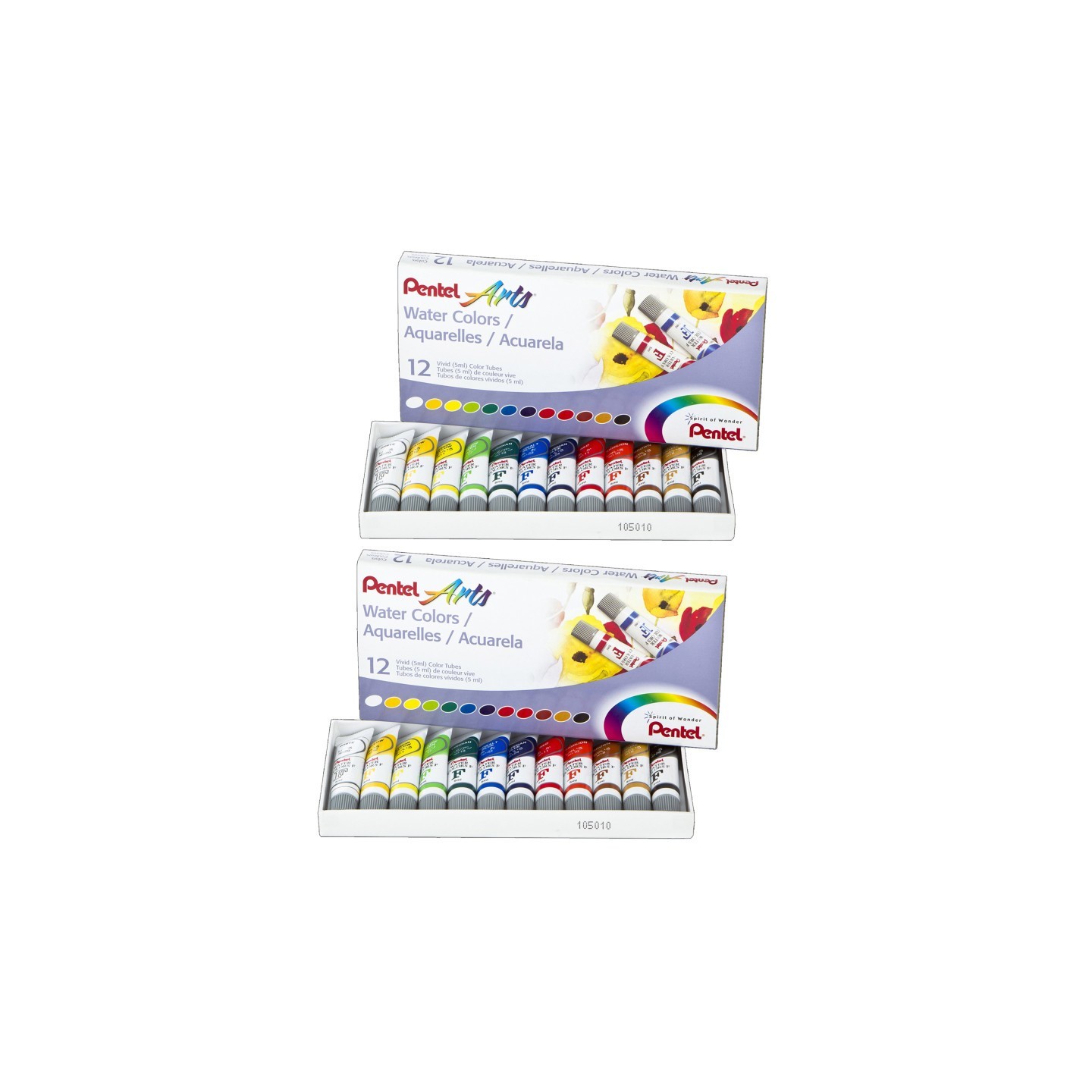 Pentel Arts Water Colors, 12 Per Set, 2 Sets