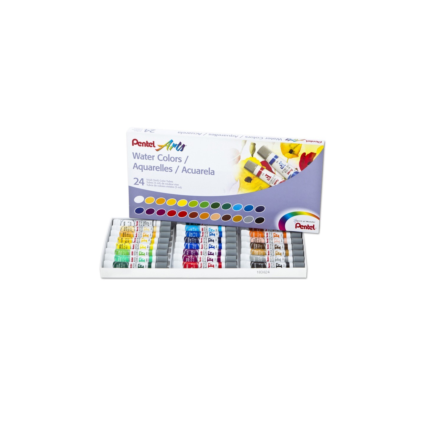 Pentel® Water Colors, Set of 24 Tubes
