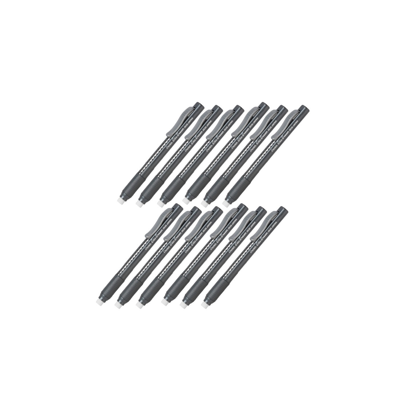 Pentel® Clic Eraser Grip, Black Barrel, Pack of 12