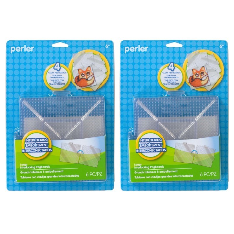 Perler™ Large Clear Pegboards, 4 Per Pack, 2 Packs