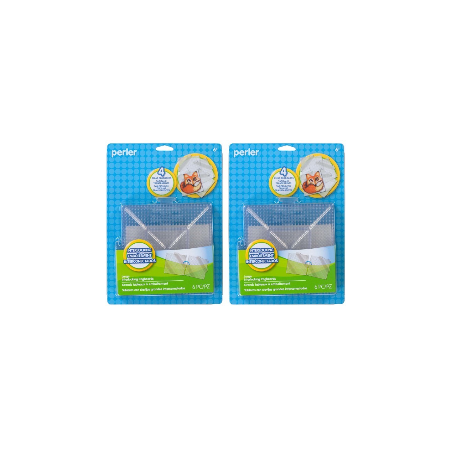 Perler™ Large Clear Pegboards, 4 Per Pack, 2 Packs