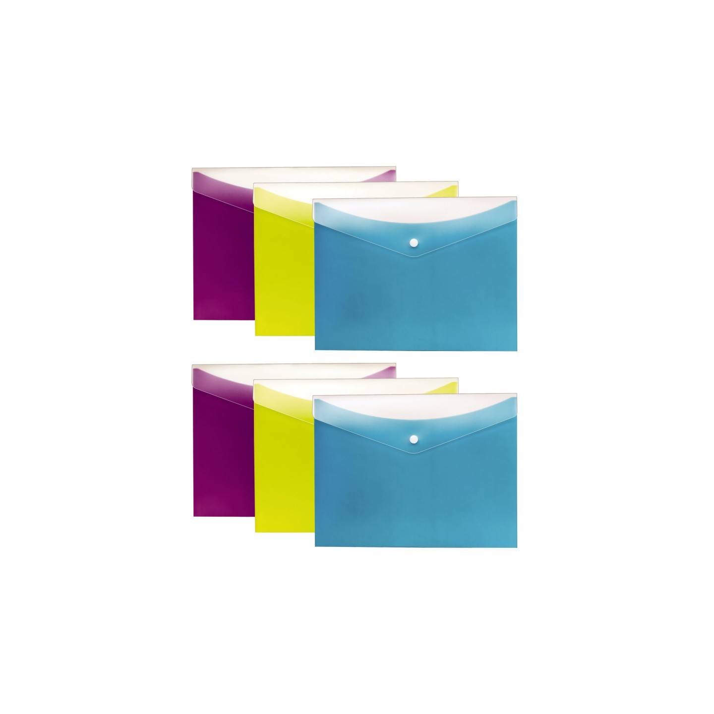 Pendaflex® Dual Pocket Snap Poly Envelope, Letter Size, 3 Per Pack, 2 Packs