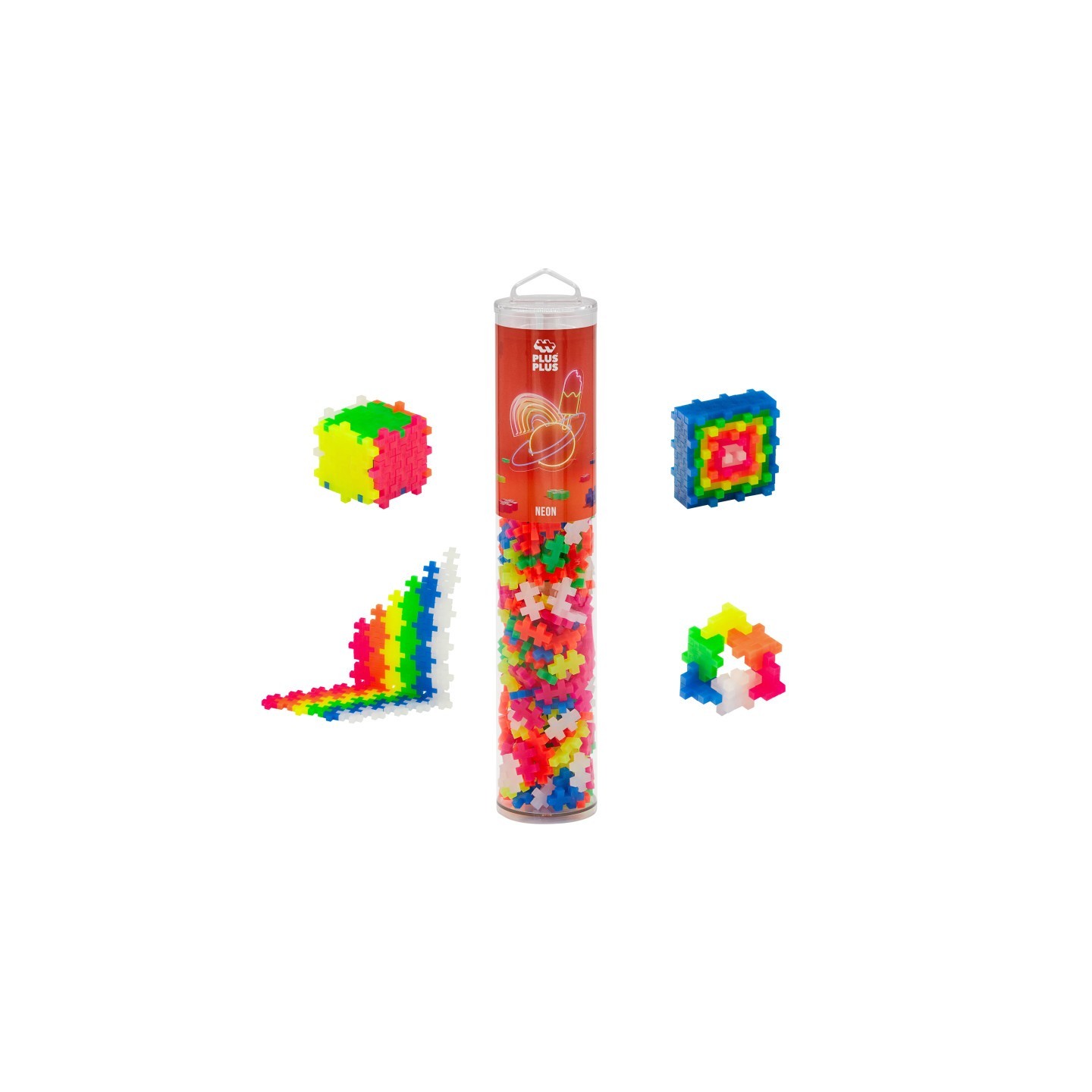 Plus-Plus® Building Blocks 240-Piece Tube, Neon