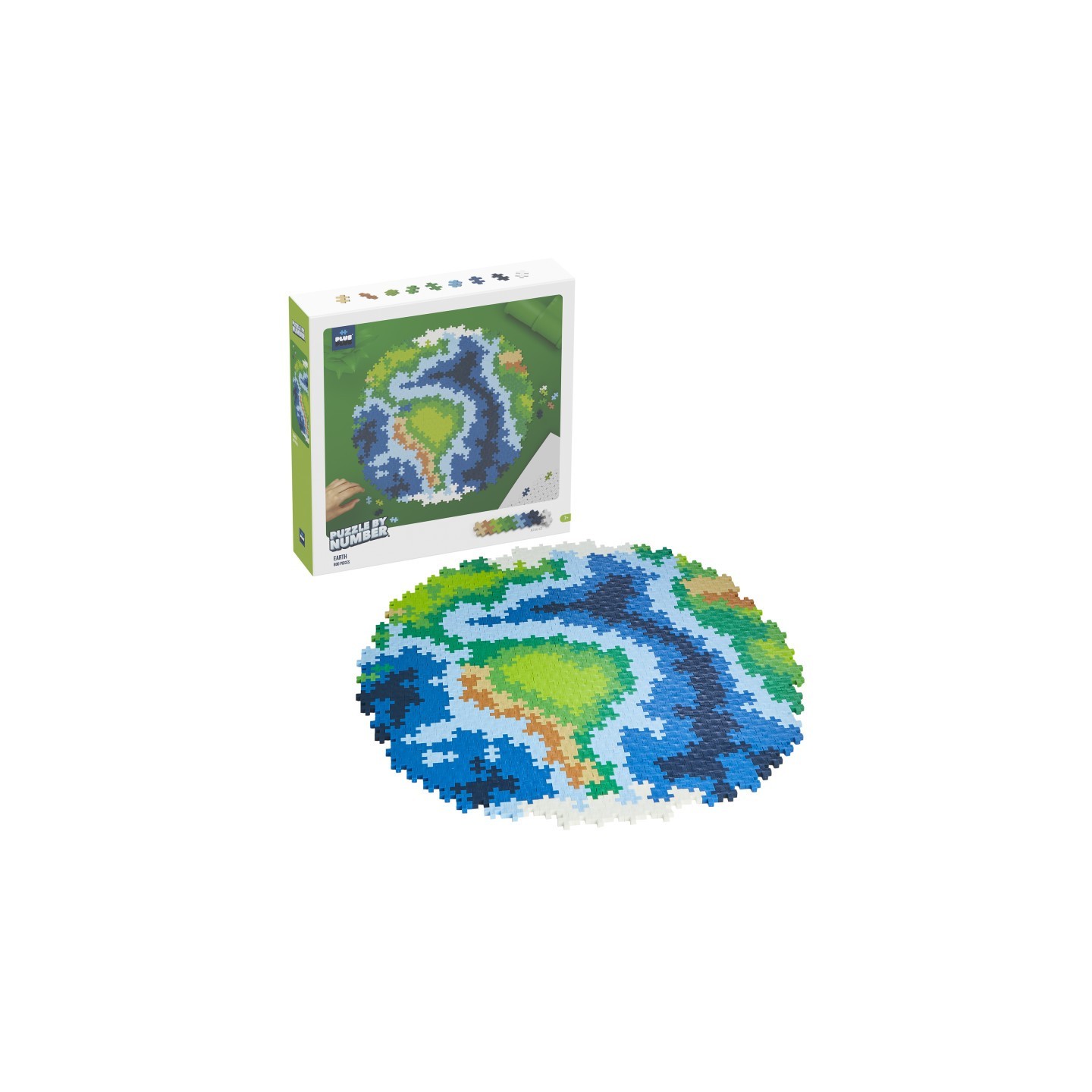 Plus-Plus® Building Blocks Puzzle By Number, Earth, 800 Piece
