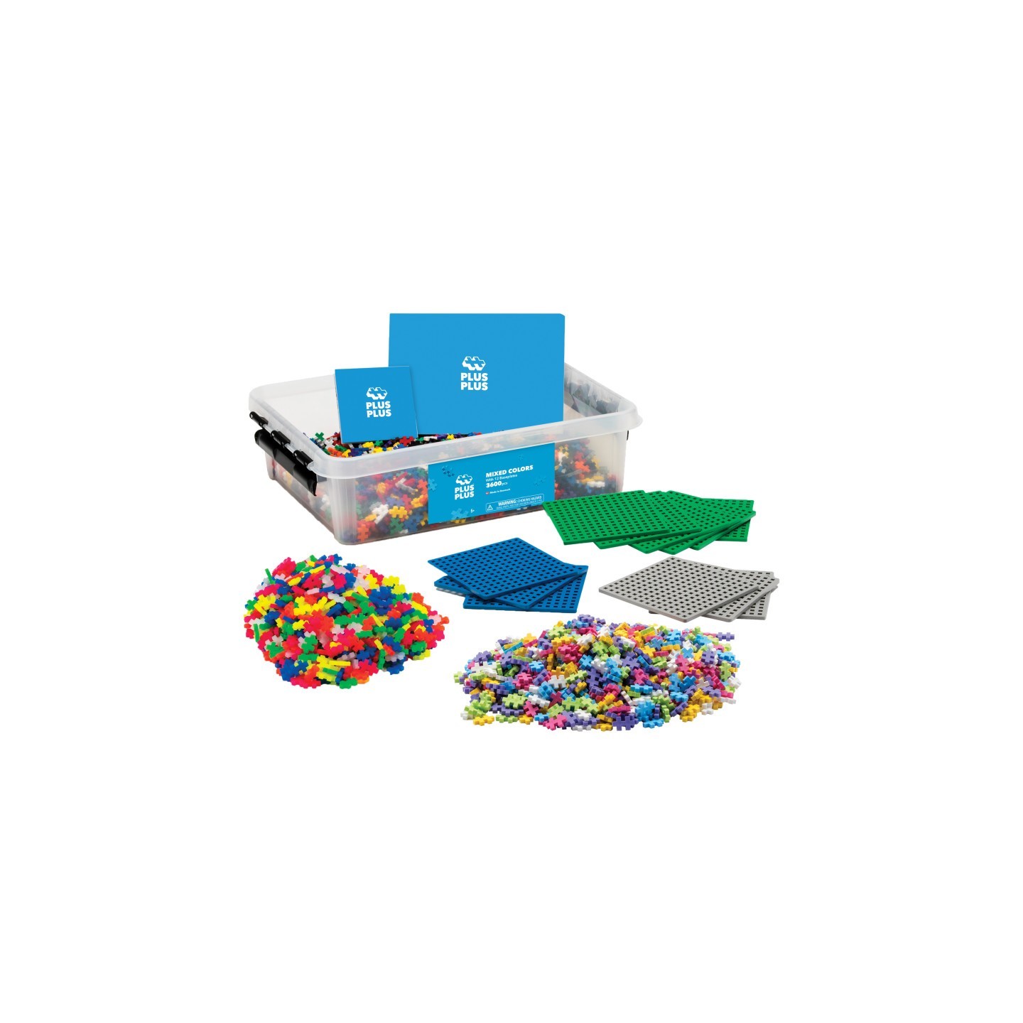 Plus-Plus® Plus-Plus® School Set, Assorted Colors, 3600 Pieces with 12 Baseplates