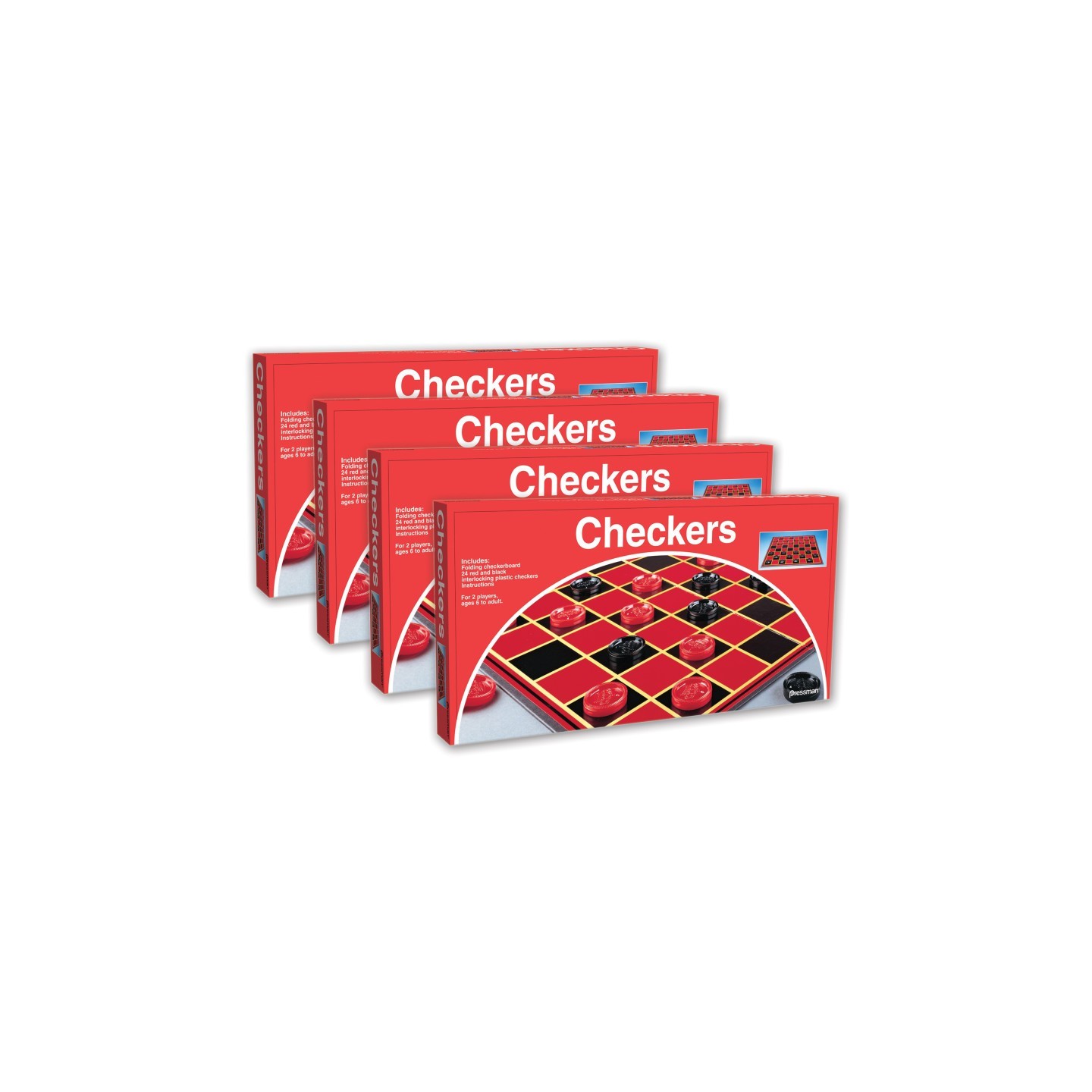Pressman Checkers Game, Pack of 4