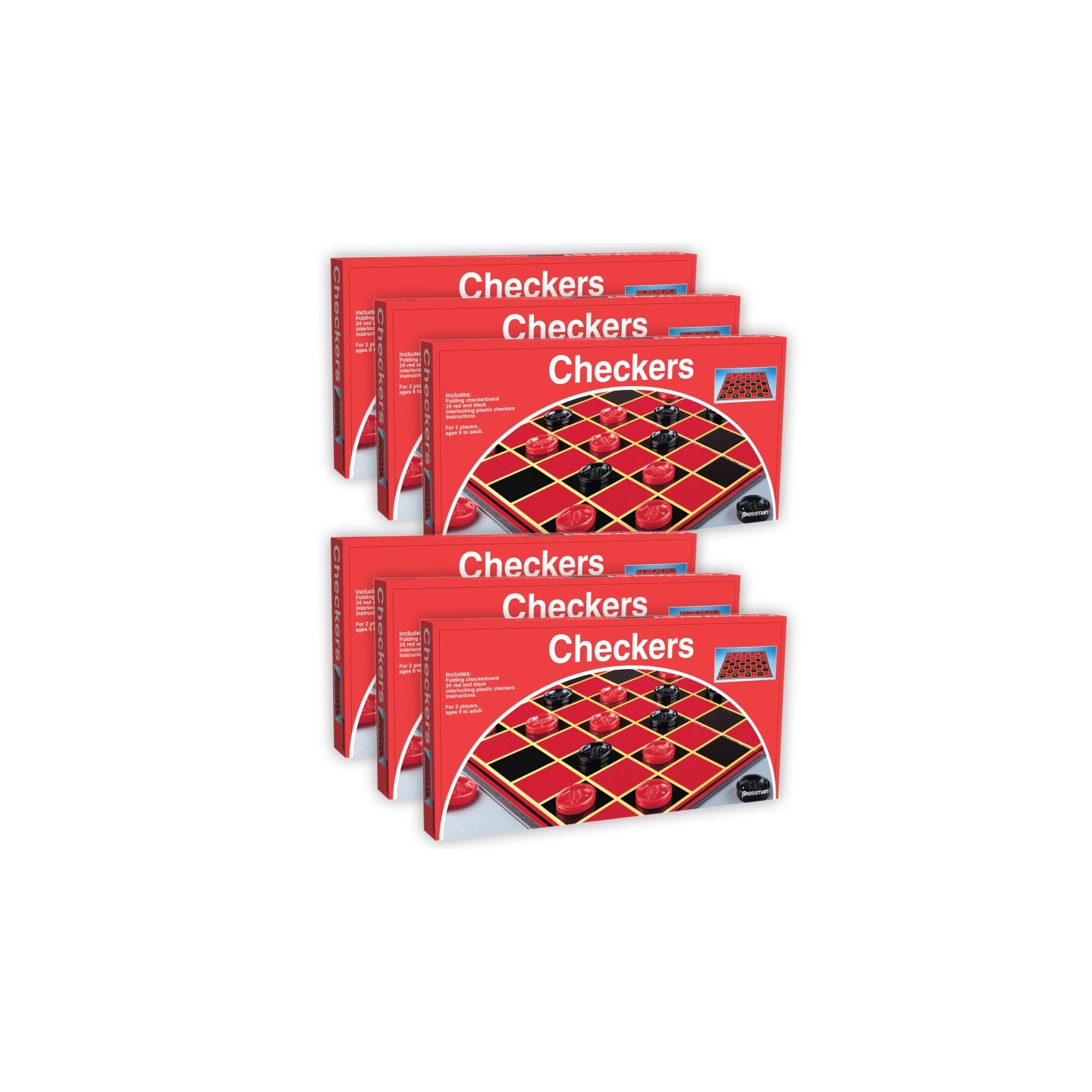 Pressman Checkers Game, Pack of 6
