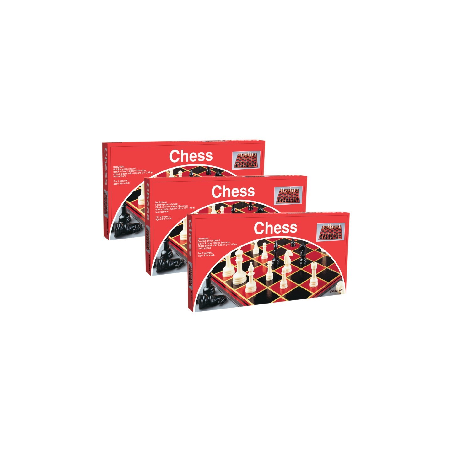 Pressman Chess Board Game, Pack of 3