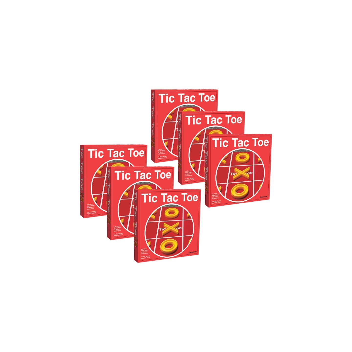 Pressman Tic Tac Toe Board Game, Pack of 6