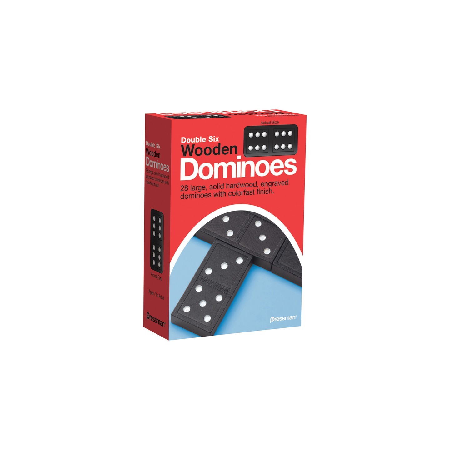 Pressman Double Six Wooden Dominoes Game