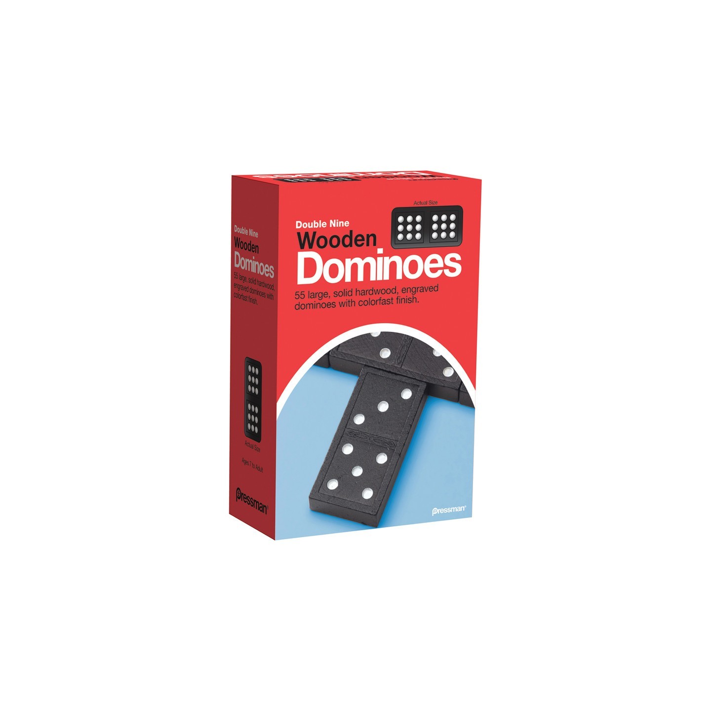 Pressman Double Nine Wooden Dominoes Game