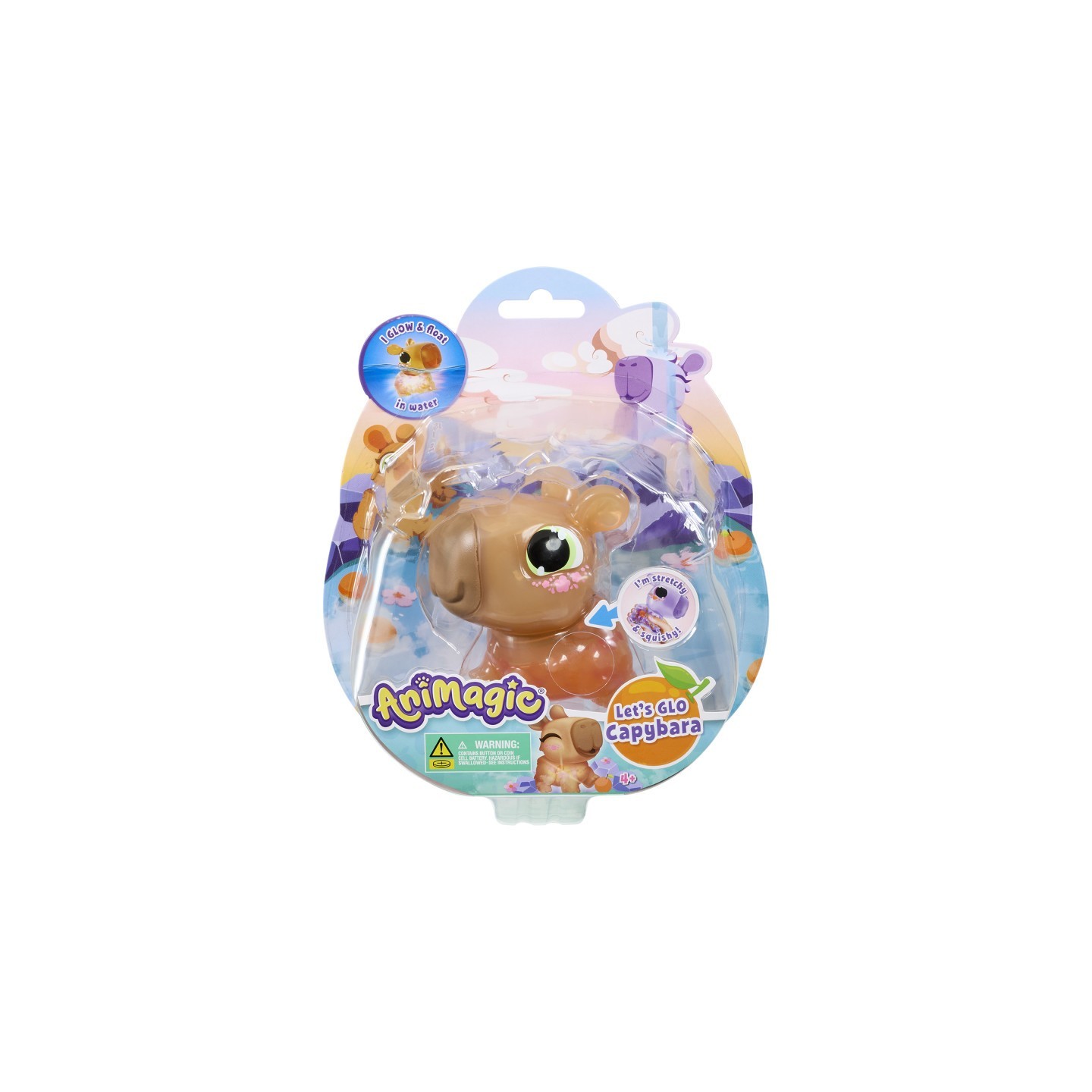 Goliath Animagic Let's Glo Capybara, Brown, Squish & Stretch Water Toy