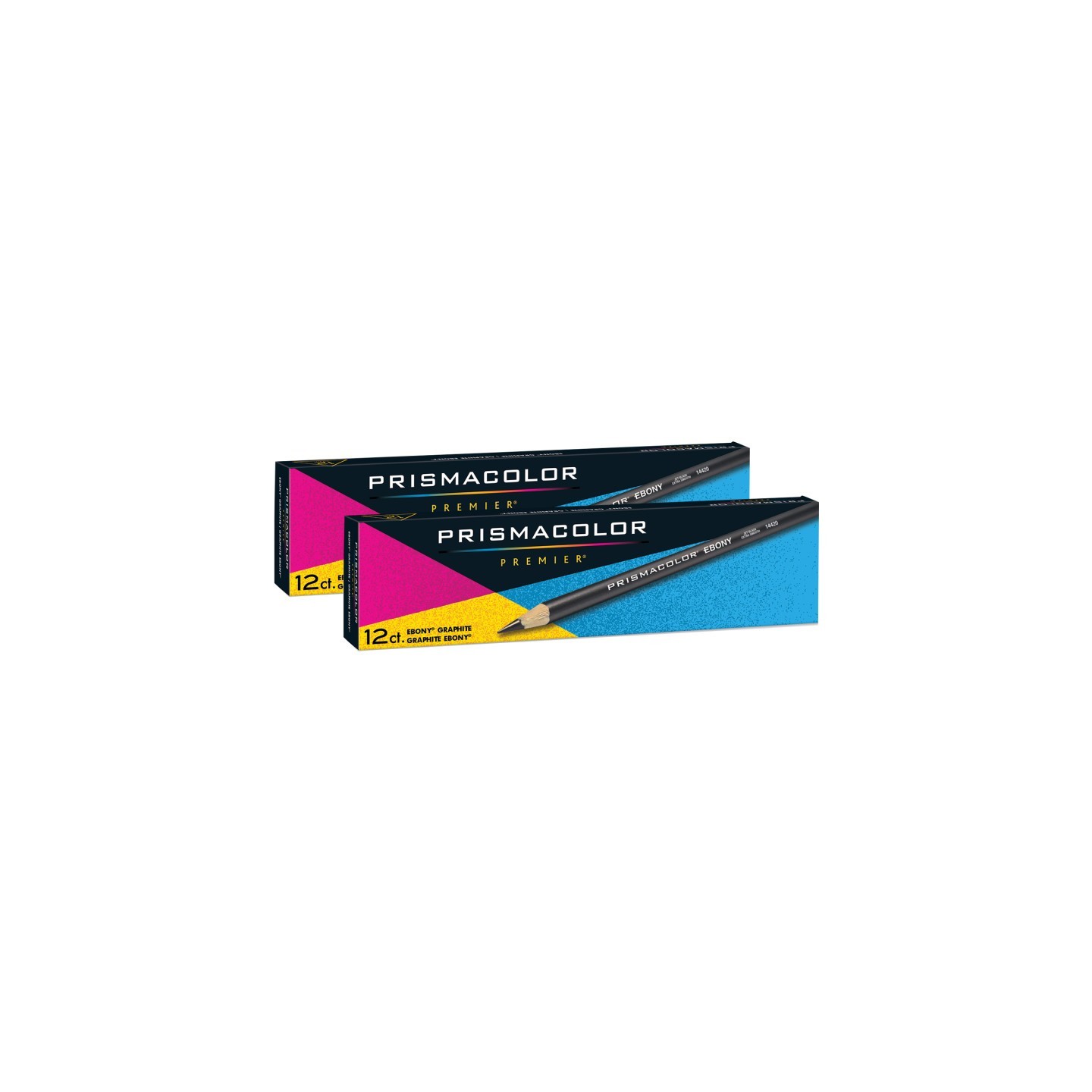 Prismacolor® Ebony Graphite Drawing Pencils, Black, 12 Per Box, 2 Boxes