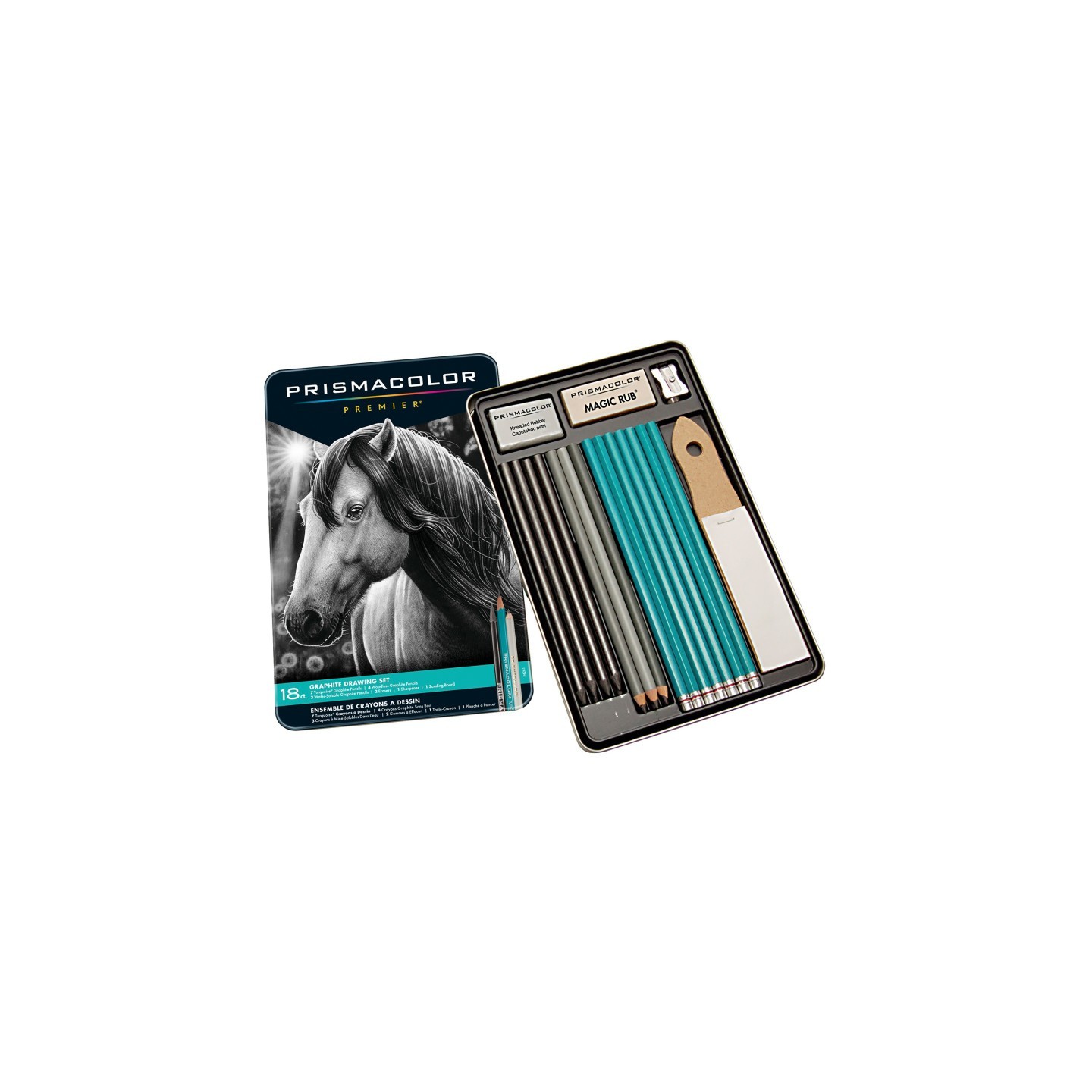 Prismacolor® Premier® Graphite Drawing Pencils with Erasers & Sharpeners, 18-Piece Set