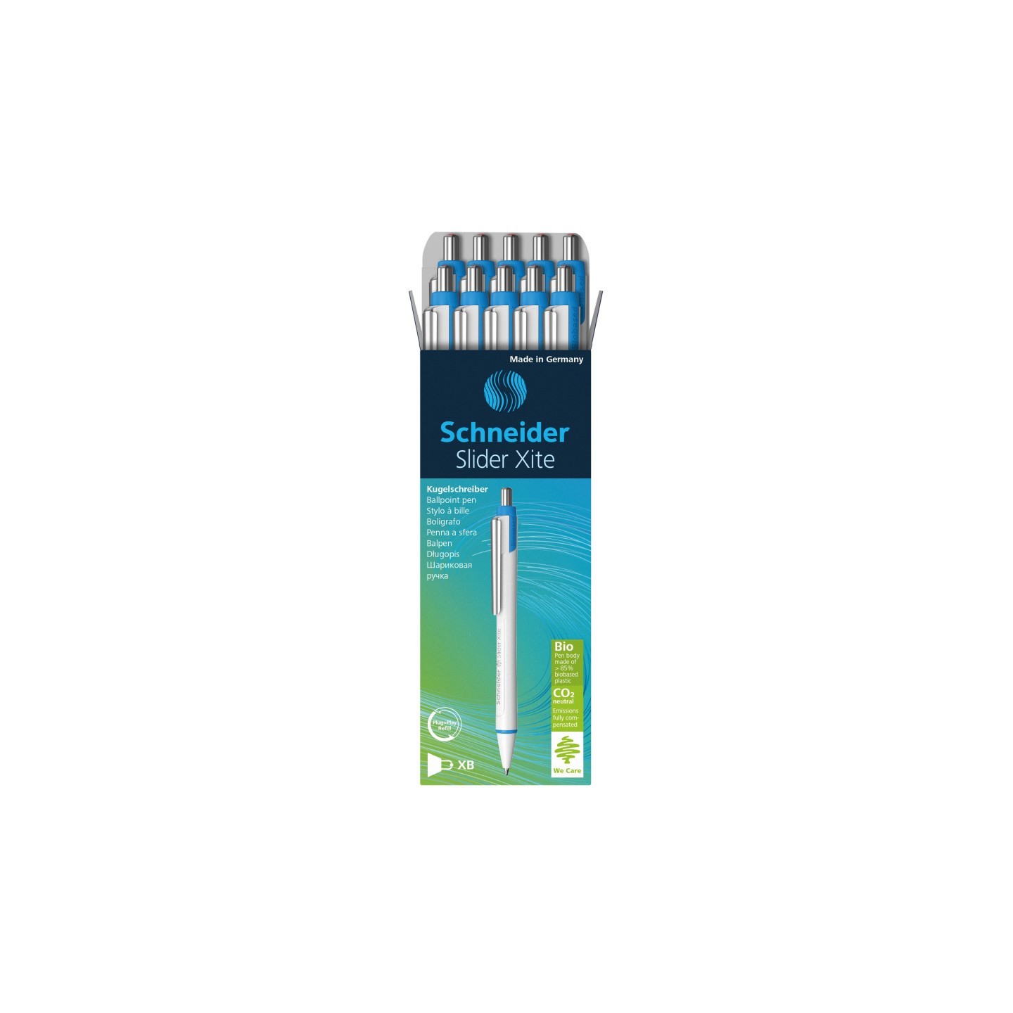 Schneider® Slider Xite XB Refillable + Retractable Ballpoint Pen, 1.4 mm, Red Ink, Box of 10 Pens
