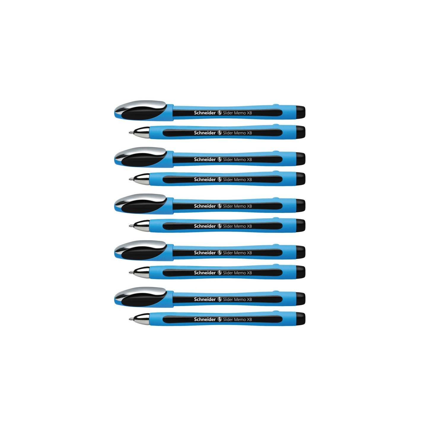 Schneider® Slider Memo Ballpoint Pen, Viscoglide Ink, 1.4 mm, Black, Pack of 10