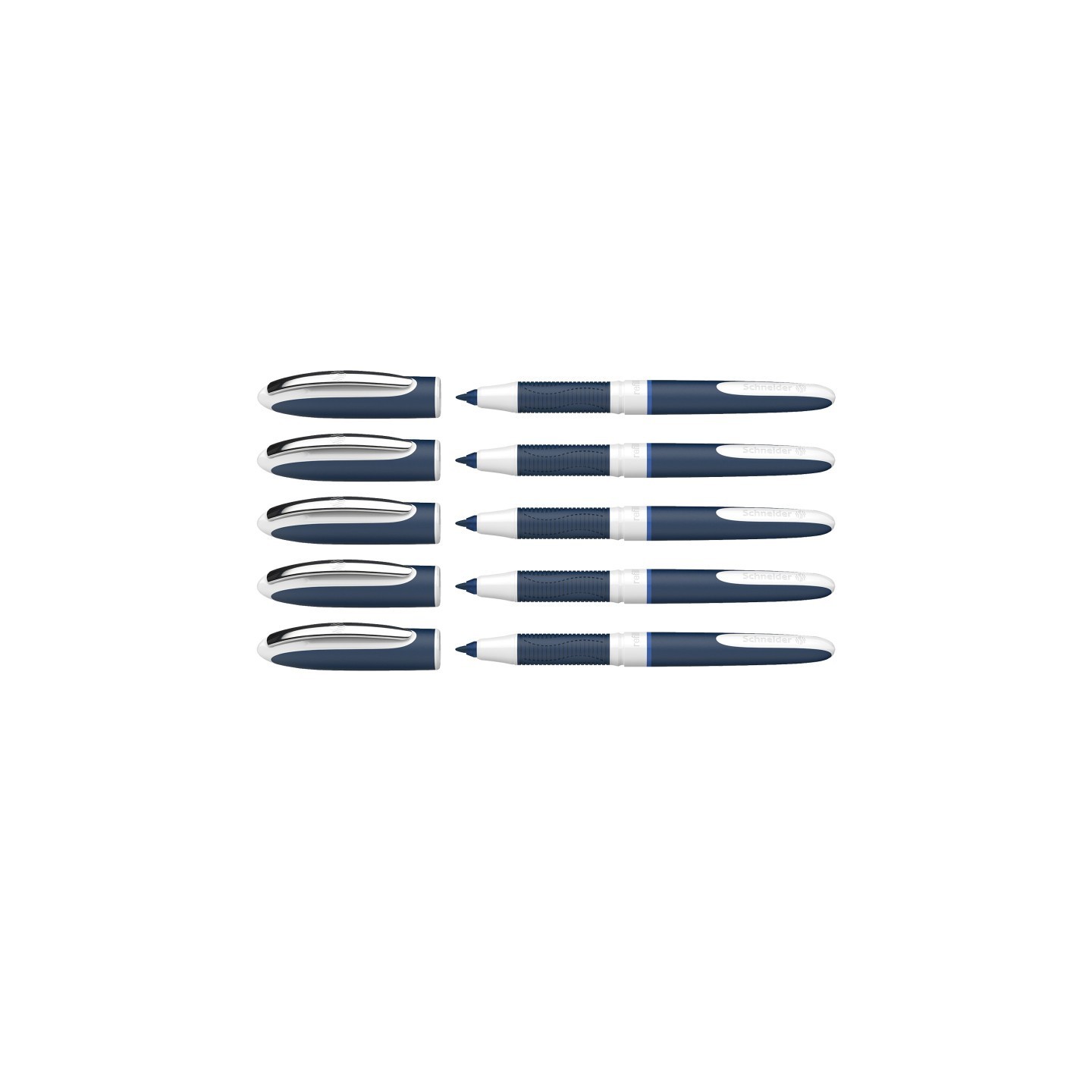 Schneider® One Change Refillable Rollerball Pens, 0.6 mm, Blue, Pack of 5