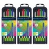 Schneider® Line-Up Fineliner Pens with Case, 4 Colors, 4 Per Pack, 3 Packs