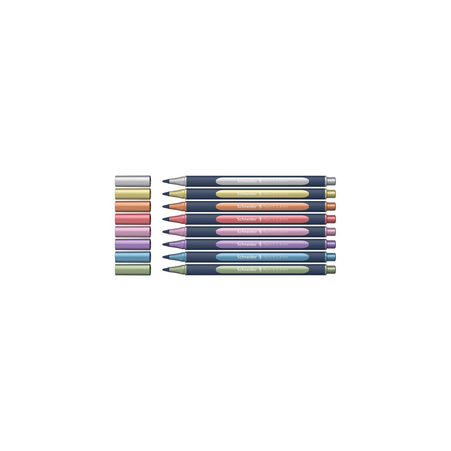 Schneider® Paint-It 050, Metallic RollerballS, 0.4 mm, Wallet, 8 Assorted Ink Colors