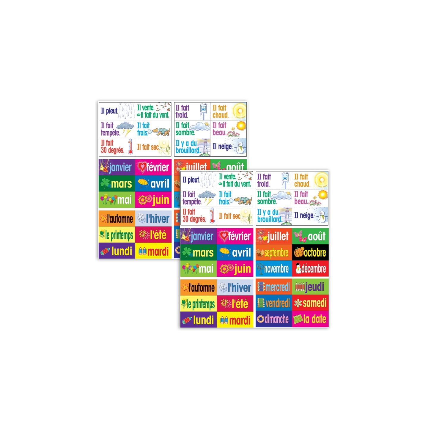 Poster Pals® French Multi-Purpose Card Set, 36 Per Set, 2 Sets