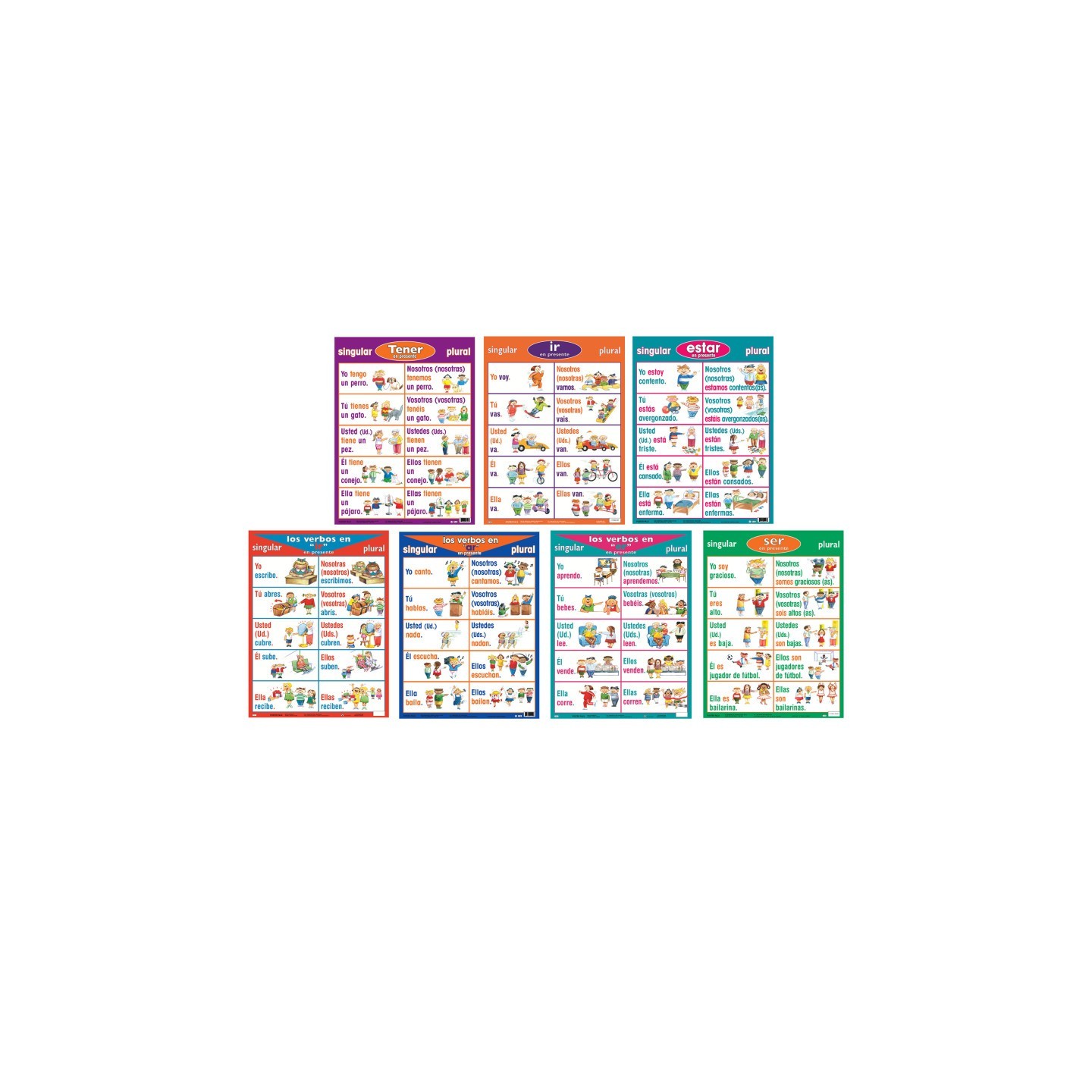 Poster Pals® Spanish Verb Posters, Set of 7