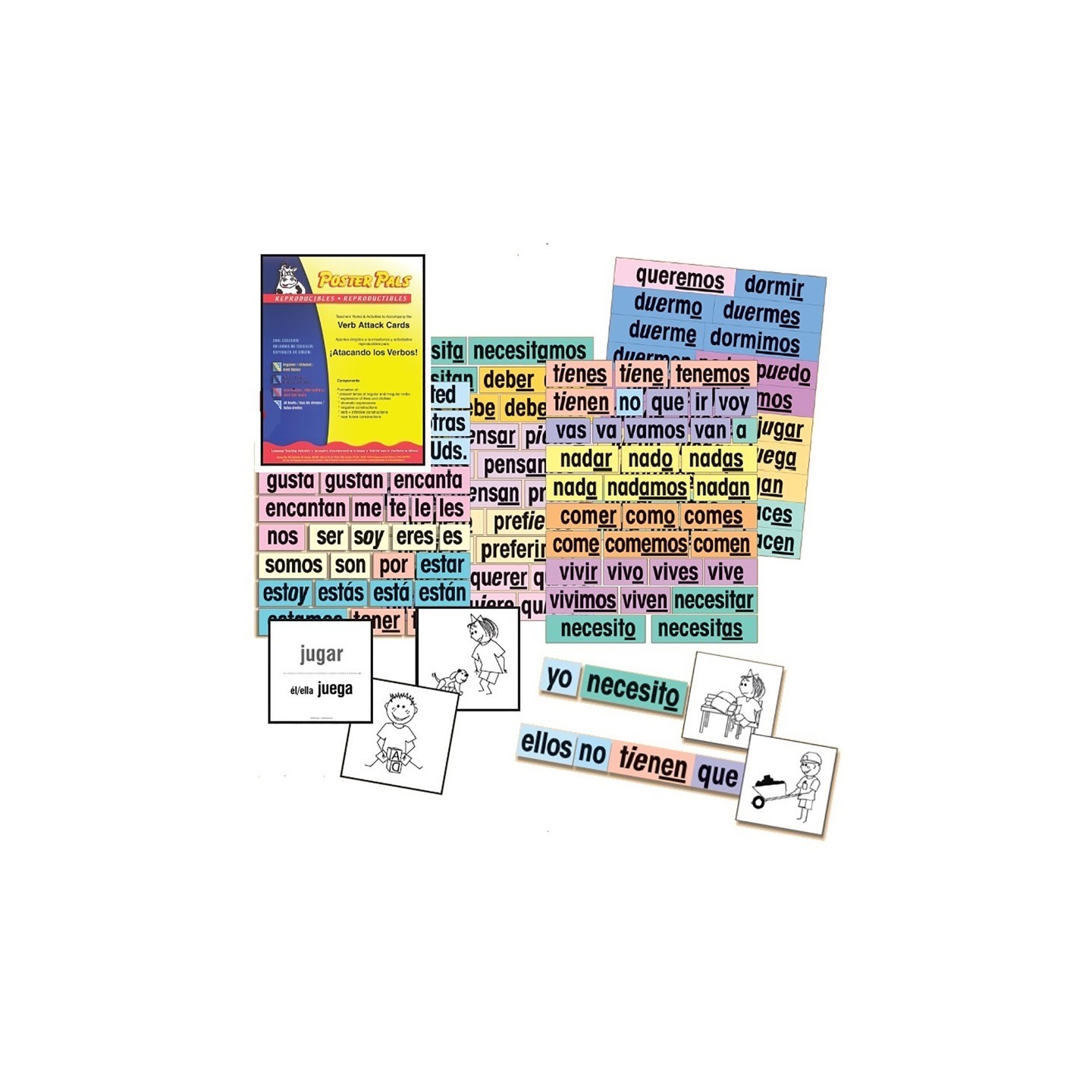 Poster Pals® Verb Attack Card Set, Spanish