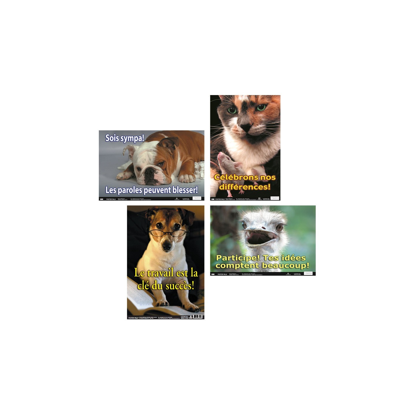 Poster Pals® French Fun Photo Posters Set #10, 12" x 18", Set of 4