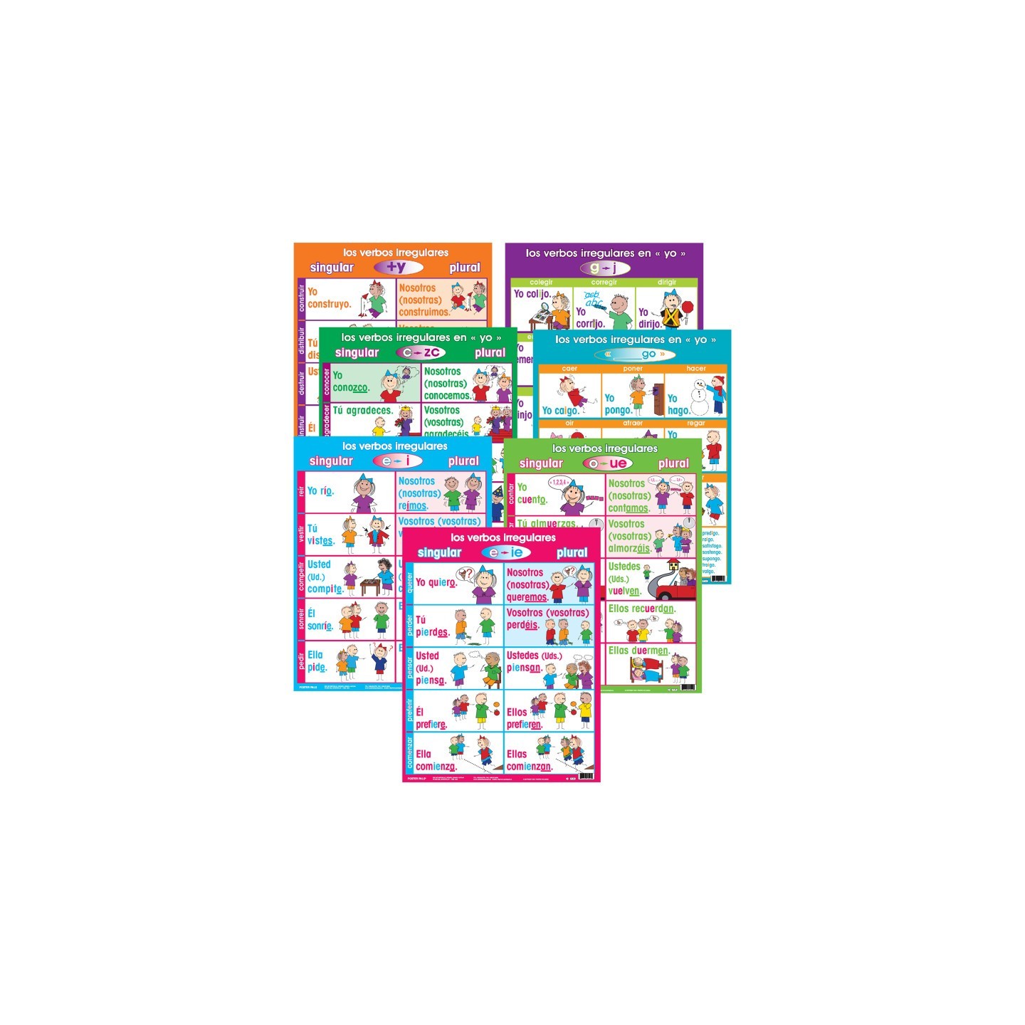 Poster Pals® Irregular Verb Poster Set, Spanish, Set of 7
